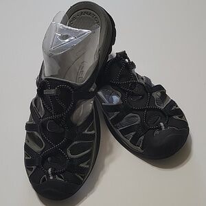 Keen Black Whisper Sport Walking Slide Sandals, Size 10